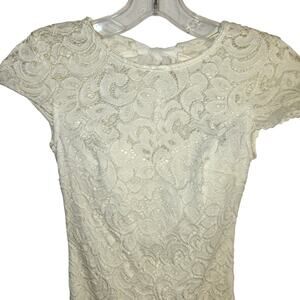 B. Darlin 1/2 Junior's White Lace Women's Cap Sleeves Sun Dress Kids Size 1 2